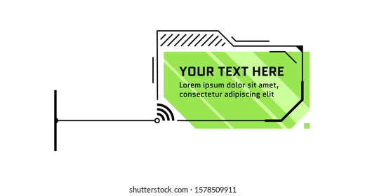 HUD futuristic style green callout title. Infographic call out box bar and modern digital info sci-fi frame layout template. Interface UI and GUI textbox element. Vector illustration