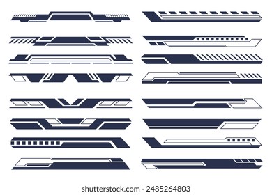 HUD futuristische Tech Border Design Set. Sci-Fi Moderne Elemente der Benutzeroberfläche