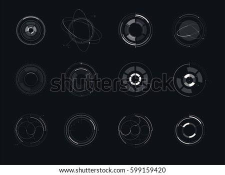 hud futuristic template light digital technology のベクター画像素材