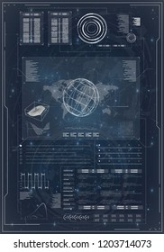 Hud futuristic. Template. Futuristic technology hud screen. Travel concept. Glass globe. Computer screen. Computer monitor vector illustration. Hud futuristic template. Planet earth. 