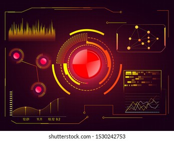HUD futuristische Benutzeroberfläche Hintergrund mit verschiedenen Infografiken.