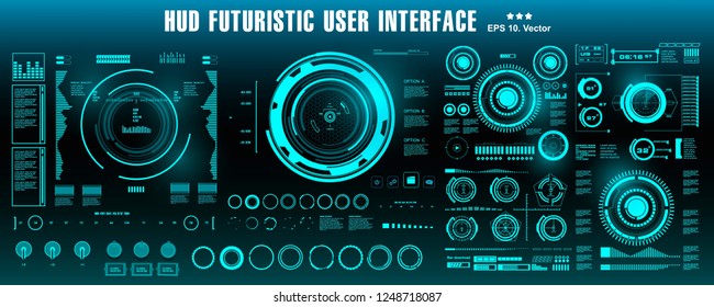 HUD futuristic user interface, dashboard display virtual reality technology screen, target