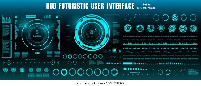 HUD futuristic user interface, dashboard display virtual reality technology screen, target