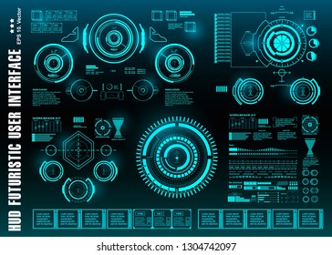 HUD futuristic user interface, dashboard display virtual reality technology screen, target