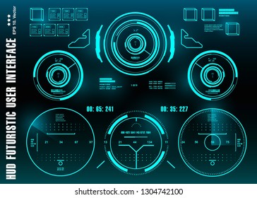 HUD futuristic user interface, dashboard display virtual reality technology screen, target