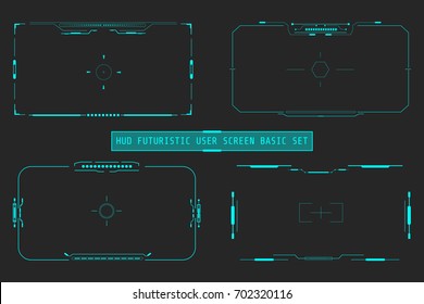 HUD Futuristic User Screen Basic Elements Set. Abstract Virtual Control Panel Layout Texture Concept  Design.