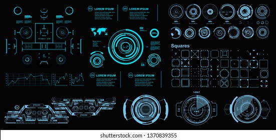 HUD futuristic virtual graphic touch user interface, target. HUD dashboard display