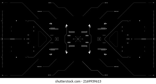 HUD futuristic white modern concept system technology simulation design. UI, GUI display for game, drone screen, space ship, radar vector.