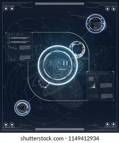 Hud game for concept design. Technology connection concept. Future interface. Radar screen.