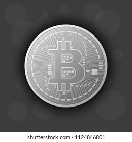 HUD Golden bitcoin. Digital currency money. Technology bitcoin mining worldwide network concept. Web banner golden bitcoin background. Physical bit coin. Cryptocurrency technology gold coins money