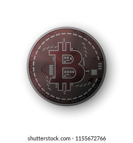 HUD Golden bitcoin. Digital currency money. Technology bitcoin mining worldwide network concept. Web banner golden bitcoin background. Physical bit coin. Cryptocurrency technology gold coins money