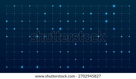 HUD grid interface. Digital technology grid pattern with matrix dots. Electronic blue digital pattern