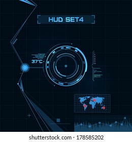 HUD And GUI Set. Futuristic User Interface. Set 4