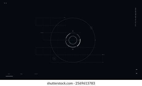 HUD head up display interface digital cyber futuristic technology style line and frame design element vector illustration