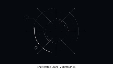 HUD head up display interface digital cyber futuristic technology style line and frame design element vector illustration