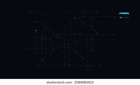 HUD head up display interface digital cyber futuristic technology style line and frame design element vector illustration