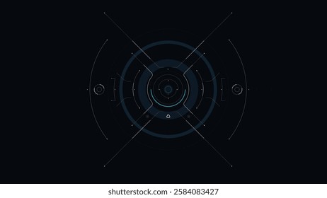 HUD head up display interface digital cyber futuristic technology style line and frame design element vector illustration
