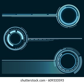 HUD head-up display. Set of futuristic rings. Graphic resources for designing fantastic art works. Vector illustration.