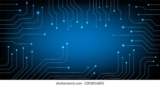 HUD hexagon and circle Computer chip Electronic circuit board vector for technology and finance concept and education for future