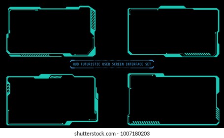 HUD Hi Tech Futuristic Elements User Screen Interface Vector. Abstract Infographic Communication Design Concept Monitor Illustration.