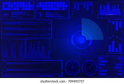 HUD Hi Technology GUI Control Interface Element Panel Vector Background