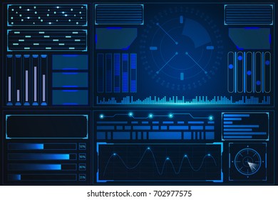HUD Hi Technology User Interface Control Panel Vector Background