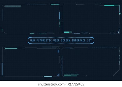 HUD Hologram Abstract Futuristic Elements User Screen Interface Vector