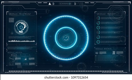 Hud. Illustration with hud for game background design. Digital data, business abstract background. Hud ui.