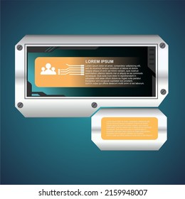 HUD infographic elemetnt icon contact persons for futuristic web design