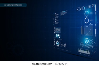 hud interface dashboard touch screen perspective design background