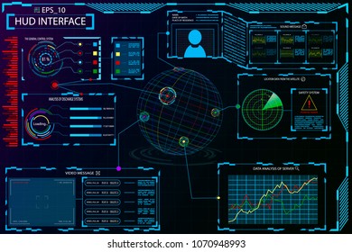HUD interface, elements of hud game interface on a beautiful background