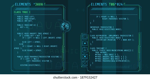 HUD interface elements with part of the code Java.
