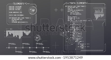 HUD interface elements with part of the code C Plus Plus.