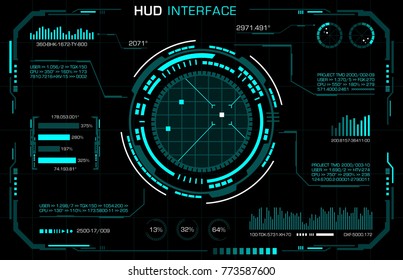 Hud interface. Futuristic panel. Vector art.