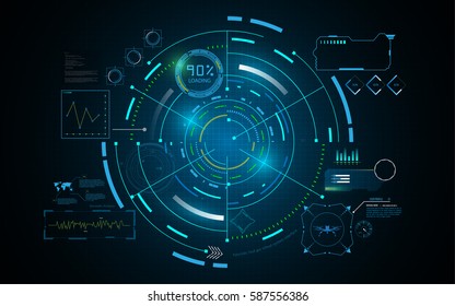 hud interface GUI futuristic technology networking concept template