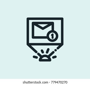 Hud interface icon line isolated on clean background. Notification concept drawing icon line in modern style. Vector illustration for your web site mobile logo app UI design.