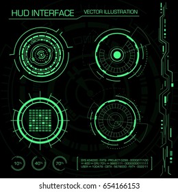 HUD Interface. Sci-fi display circular elements