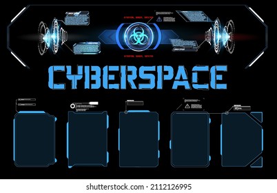 HUD interface screen design. Abstract style on blue background. Abstract vector background. Abstract technology communication design innovation concept background.