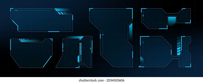 HUD Interface Screen Design Frame. HUD UI GUI futuristic user interface screen. Sci-fi vector design
