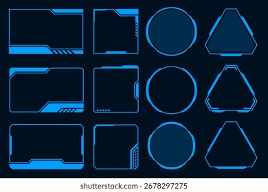 HUD-Schnittstellenbildschirm futuristische digitale Bedienfeld blaue Rahmen-Technologie