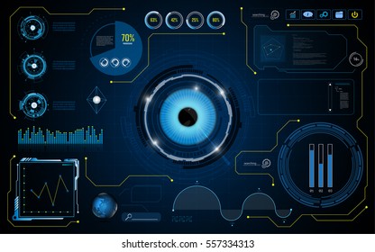 hud interface screen smart UI system technology security concept background