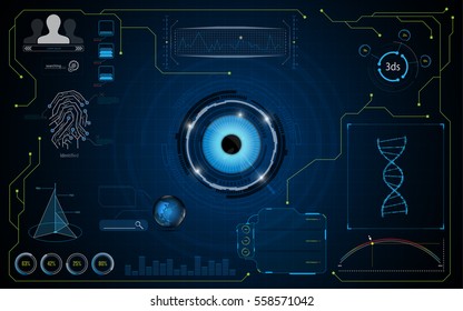 hud interface smart ui hi tech security progressing concept template background