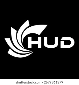 Diseño de letra HUD. Diseño de logotipo de tecnología de letras HUD. Diseño de logo HUD Monogram para un emprendedor y negocio.