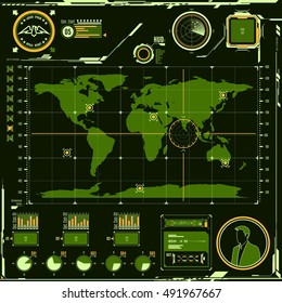 HUD navigation map screen elements.