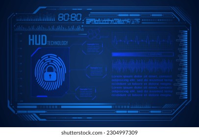 hud Padlock security future technology concept background
