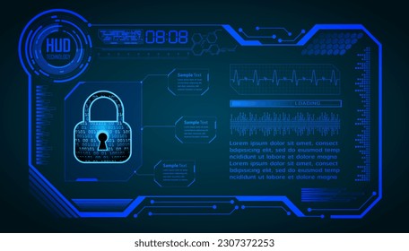 hud Padlock security future technology concept background
