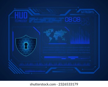HUD Padlock world digital background,  security