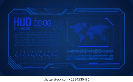 HUD Padlock world digital background,  security