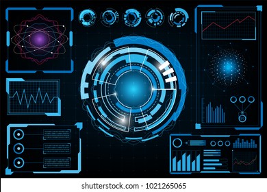 HUD panel Ui Business.Futuristic abstract technology background.icon symbol circuit.vector and illustration