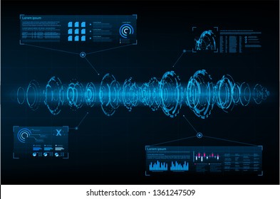 HUD panel Ui Business.Futuristic abstract technology background.icon symbol circuit.vector and illustration